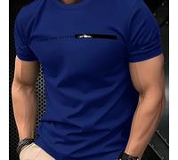 Nuova maglietta casual aderente a maniche corte da uomo, semplice e versatile, maglietta rossa che guarda al futuro L,M,S,XL,XXLLettereTessuto in maglia