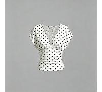 Nuova maglietta in maglia versatile da donna, scollo a V profondo davanti e dietro, indossabile in due modi, vita arricciata con laccio posteriore, maniche collegate alle spalle, top L,M,S,XSGeometric