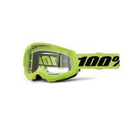 NUOVA MASCHERINA OCCHIALI MASCHERA DA CROSS ENDURO 100% STRATA 2 NEON YELLOW TRA