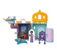 Mattel Disney Princess - Il Castello di Jasmine, set componibile ispirato al film Aladdin, include una mini bambola, 2 personaggi amici e 8 accessori, giocattolo per bambini, 3+ anni, JDP56