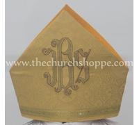 Nuova Mitra Gialla Con Ricamo IHS, Mitra, Mitra Del Vescovo, Nuova