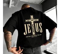 Nuova moda maglietta da uomo con stampa "Lettera di Gesù", collo rotondo, maniche corte, casual e ampia L,M,S,XL,XXL,XXXLGrafico,LetterePoliestere