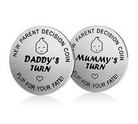 Nuova Moneta Decisione Mamma e Papà,LucBuy Regalo per il Nuovo Bambino Regalo per i Nuovi Genitori Regalo per la Gravidanza,Bambino Doccia Regalo di Ringraziamento per la Festa del Papà Della Mamma