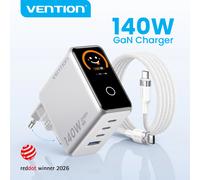 【Nuova Offerta】Caricabatterie GaN Vention 140W per iPhone 17, Xiaomi Poco, Samsung S26, Laptop, Caricatore USB C per Telefono con Display Intelligente