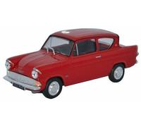 Nuovo Oxford Diecast Cararama 1:43 Ford Anglia 105E Berlina Monaco Rosso - CR040