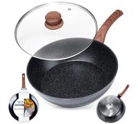 NUOVA padella Vilde granito BLACKWOOD 28 cm con coperchio in vetro padella...
