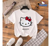 Nuova pigiama estivo casual e ampio per ragazze, con top stampato con Hello Kitty di Sanrio, casual, alla moda e dolce, adatto per casa e feste in pigiama, il miglior regalo per figlie e amiche 8Y,9Y,