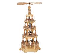 NUOVA Piramide Storia Sacra 4 Piani Naturale 122CM Seiffen Natale