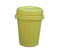Plastica Adriatica 725508 Bidone Hope in Plastica con Coperchio, 70 Lt, Colore Giallo