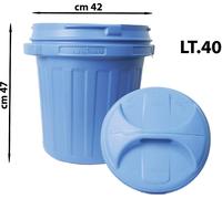 NUOVA PLASTICA ADRIATICA Bidone litri 40 Con Coperchio Azzurro A002210