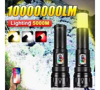 Nuova potente torcia a LED da 300 W ricaricabile USB multifunzione torcia tattica a lungo raggio 5000 M luce forte flash luce da pesca