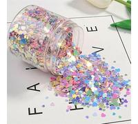 Nuova scatola da 75 g-80 g/scatola, cinque colori misti, paillettes sciolte, materiale per manicure e nail art, coriandoli per decorazioni nuziali, cuore da 3-6 mm