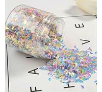 Nuova scatola da 75 g-80 g/scatola, cinque colori misti, paillettes sciolte, materiale per manicure e nail art, coriandoli per decorazioni nuziali, luna da 6 mm