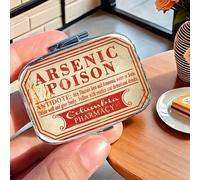 Nuova Scatola pillole vintage con arsenico - Custodia metallica per medicinali a 2 scomparti con etichetta "Antidoto", Organizzatore tascabile per pillole da viaggio, idea regalo dark humor Tagli Unic