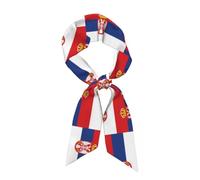 Nuova Sciarpa Effetto Seta Con Stampa Grafica Della Bandiera Della Serbia,Adorabile Foulard In Raso Di Colore,Piccole Scarf Per Capelli,Scialli Per La Testa E Il Collo,Viaggi E Feste
