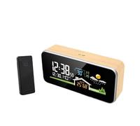 Nuova stazione meteorologica wireless, sveglia in legno, termometro digitale, umidità, temperatura, sensore, orologio da tavolo for la casa