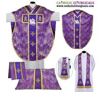 Nuova stola e set di massa paramento viola Agnus Dei Chasuble St. Philip...