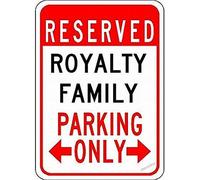 Nuova targa di avvertimento decorazione da parete Royalty Family Parking - personalizzato cognome qualità parcheggio metallo latta segni cortile cartello ufficio esterno e interno segnale di sicurezza