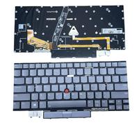Nuova tastiera per Lenovo ThinkPad X1 Yoga Gen 8 8th Laptop con TrackPoint e retroilluminazione SN20Z77374-F PK131U81B10 layout USA senza cornice (grigio)