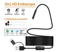 Nuova Telecamera Endoscopica Cablata Mini da 100w Pixel con Lente da 8mm per Android Type-C/USB, Endoscopio Impermeabile con Illuminazione LED per Ispezioni