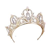 Nuova tiara di cristallo dorato per accessori per capelli da sposa Crystal Rhinestone Croona di matrimoni Gioielli Crown Accessori a corona da sposa