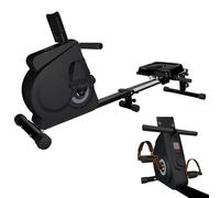 Nuova Versione Multiuso vogatore pieghevole per casa e cyclette per casa,2 in 1,Regolabile, doppia guida,silenzioso, facile da usare e montare.atore Magnetico con Grigio carbone.