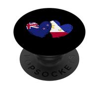 Nuova Zelanda Filippine Bandiera Cuori Nuova Zelanda Filippino PopSockets PopGrip Adesivo