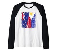 Nuova Zelanda Filippine Mezza Bandiera Nuova Zelanda Filippina Maglia con Maniche Raglan