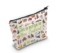Nuova Zelanda Souvenir Trucco Nuova Zelanda Cultura Regalo Nuova Zelanda Viaggio Regalo per la Nuova Zelanda Amante, In Nuova Zelanda Bag Eu, Borsa cosmetica con stampa