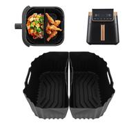 Nuova Zona Doppia a 2 Camere Teglie Silicone per Ninja Airfryer Max Pro 6.2L AF180EU Philips HD9270, Teglie Silicone per Friggitrice ad Aria riutilizzabile per friggitrice Ninja Airfryer 4.7L AF140EU