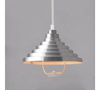 Nuovada Edison,Dari Decorativi Moderni, 1 Luce, Semplice, in Alluminio, con Coperchio in Metallo,Da da Soffitto Regolabile,Da a Sospensiin Argento,Da a Goccia Retrò per Cucina e Ristorante/Stile B