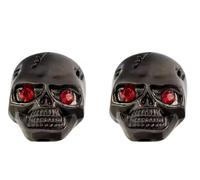 Nuove 2 Manopole In Metallo Skull Nere - Da Clip - Per Vasi Alpha O Asiatici