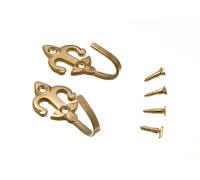 Nuove 8 Coppie Di Fermacurtain Fleur De Lys Ottone 55 X 20 X 25Mm - Onesto