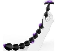 Nuove Bocce Anali silicone Nero 11 perline flessibile anti-scivolamento lungo 9.8in Per Uomini e Coppie