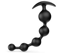 Nuove Bocce Anali silicone Nero 5 perline flessibile anti-scivolamento lungo 9.8in Per Uomini e Coppie