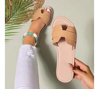 Nuove ciabatte da donna stile primavera/estate del marchio H, sandali casual slip-on stile romano, comodi sandali slip-on mulo in nero, beige, marrone, piatti, goffrati, stile elegante francese, sanda