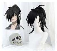 Nuove parrucche Anime Dororo Hyakkimaru Parrucche nere Lunga coda resistente al calore Capelli sintetici Puntelli Cosplay Halloween + Cappellino parrucca gratuito