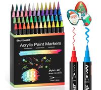 Nuove penne pennarelli acrilici Shuttle Art 48 colori pennello a doppia punta...
