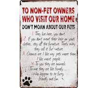Nuove regole per i cartelli in latta per chi non possiede animali domestici, poster in acciaio per amanti di cani e gatti, cartelli in metallo per decorazioni murali, regalo retrò 8x12 pollici