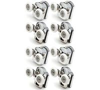 Nuove rotelle cromate di ricambio per il fissaggio della porta della doccia - nr.4 superiori & nr.4 inferiori - adatti alle porte in vetro, dimensioni 4 - 6 mm