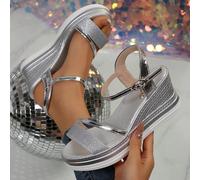 Nuove Sandali con fascia doppia e zeppa da donna di taglia comoda e casual, con punta aperta e ciabatte infradito, stile estivo alla moda per uso all'aperto e spiaggia CN36,CN37,CN38,CN39,CN40,CN41,CN