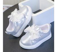 Nuove sneaker alla moda per bambini decorate con fiocchi a strappo, tomaia glitterata, adatte per gite all'aperto, passeggiate, sport e spostamenti quotidiani in città EUR21,EUR22,EUR23,EUR24,EUR25,EU