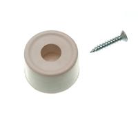 Nuovi 2 X Fermi Porta Rotondi Bianchi In Gomma 35Mm - Onestopdiy - H