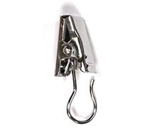 Nuovi 4 X Anelli Per Tende Con Clip A Molla E Gancio In Acciaio Cromato - Uno