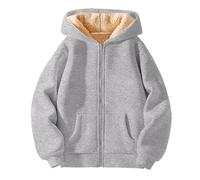 Nuovi capispalla per ragazzi e ragazze con lana d'agnello spessa, versatile, casual, caldo ed esterno per bambini grandi in inverno, capispalla per, grigio, 4-5 Anni
