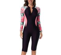 Nuovi costumi da bagno da donna 2025 per la primavera ed l'estate con cerniera integrata, costume da bagno surf solare, Rosa chiaro., S