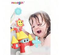 Nuovi giocattoli per il bagnetto del bambino, gioco a spruzzo d'acqua a forma di fiore. Caratteristiche: Giocattolo da bagno a forma di castello elettrico con 3 forti ventose, carina testina della doc