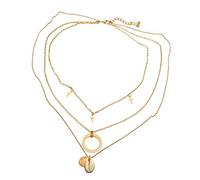 Nuovi gioielli girocollo a catena multi-strato con ciondolo a conchiglia a forma di croce con pendente a conchiglia - dorato Creativo e utileUtile e alla moda