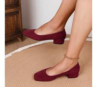 Nuovi mocassini con tacco largo a pois per donna, con punta quadrata, comodi e casual, scarpe basse con tacco basso per taglie comode CN36,CN37,CN38,CN39,CN40,CN41,CN42,CN43,CN44,CN45Blocchi di colore