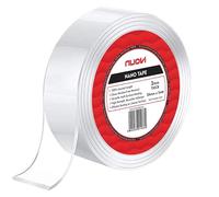NUOVI Nano Tape | 24 mm x 3 m, 2 mm di spessore | Nastro adesivo a base di gel resistente, resistente al calore, multifunzionale, riutilizzabile, in gel antiscivolo (confezione da 2)